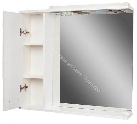 Шкаф-зеркало Cube 80 Эл. левый Домино
