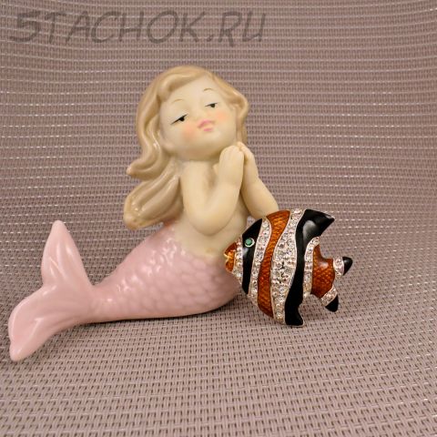 Брошь "Экзотическая рыбка" в коричневом цвете (США)