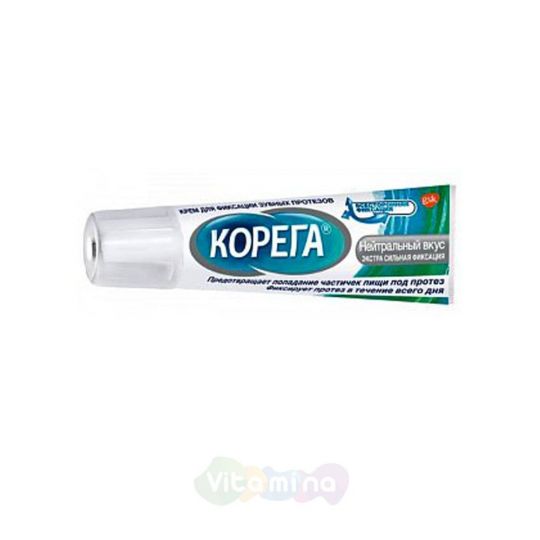 КОРЕГА Крем для фиксации зубных протезов, экстра сильный нейтральный, 70 г