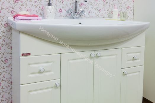 Тумба с умывальником "Элеганс 105" Софи с ящиками Sanflor