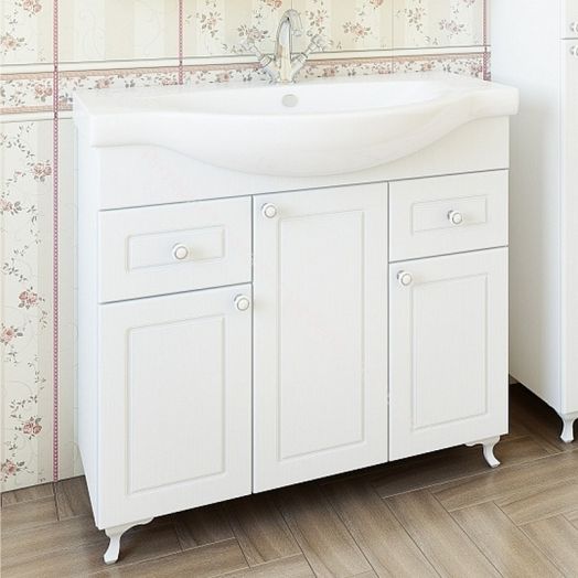 Тумба с умывальником "Элеганс 85" Софи с ящиками Sanflor