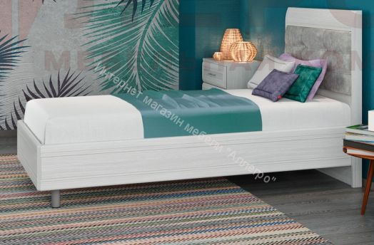 Кровать КР-2855 (0,9 м х 1,9 м) с мягким изголовьем Мелисса