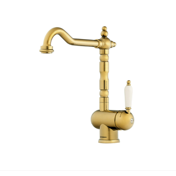 Однорычажный смеситель для кухни Omoikiri Kyoto 49942 (OKY-AB-G-35) с поворотным изливом