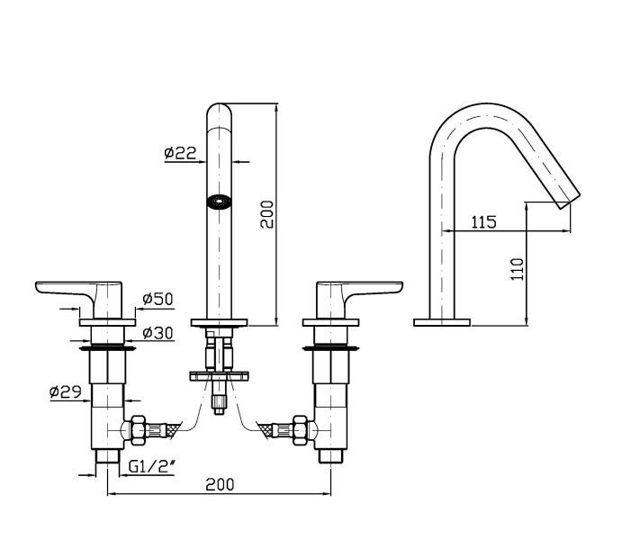 Смеситель для раковины Zucchetti Medameda ZMM5503/ZMM5504 схема 4