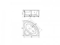 Акриловая ванна Акватек Поларис-1 140х140 схема 3