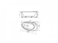 Акватек акриловая ванна Бетта 170х97 схема 3
