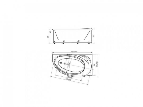 Акватек акриловая ванна Бетта 170х97 ФОТО