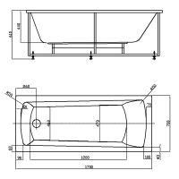 Акриловая пристенная ванна Акватек Либра NEW с экраном 170х70 схема 2