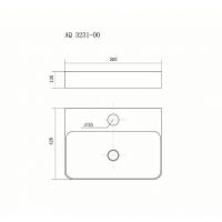Прямоугольная накладная раковина Aquatek с 1 отверстием под смеситель 50x42x13 AQ3231-00 схема 2