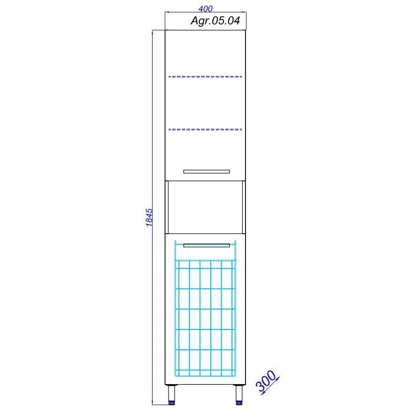 Напольный шкаф-пенал Aqwella Аллегро с бельевой корзиной 40х30 схема 2