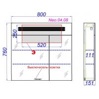 Зеркало-шкаф с подсветкой Aqwella Нео 80х76 схема 2
