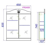 Навесной шкаф-зеркало Aqwella Франческа 65х83 схема 2