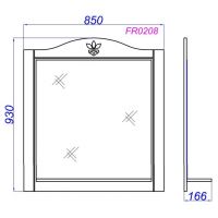 Навесной шкаф-зеркало Aqwella Франческа 85х93 схема 2