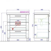 Напольная тумба для раковины Aqwella Manchester 71х89 схема 2