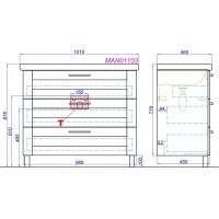 Белая тумба с раковиной Aqwella Manchester напольная 101х89 схема 2