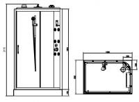 Душевая кабина с тропическим душем BandHours Omega-3 L (Омега-3 Л) 120х80 схема 3