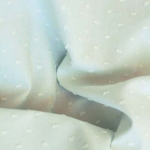 Батист хлопковый с мушками, нежно-мятный 50х35 см