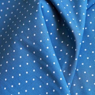 Хлопок джинс Тенсил - голубой в горошек 50х35 см