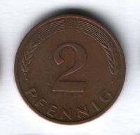 2 пфеннига 1985 года ФРГ Германия