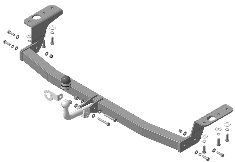 Фаркоп с оцинк. шаром Kia Carnival 2021- крепление шара на двух болтах