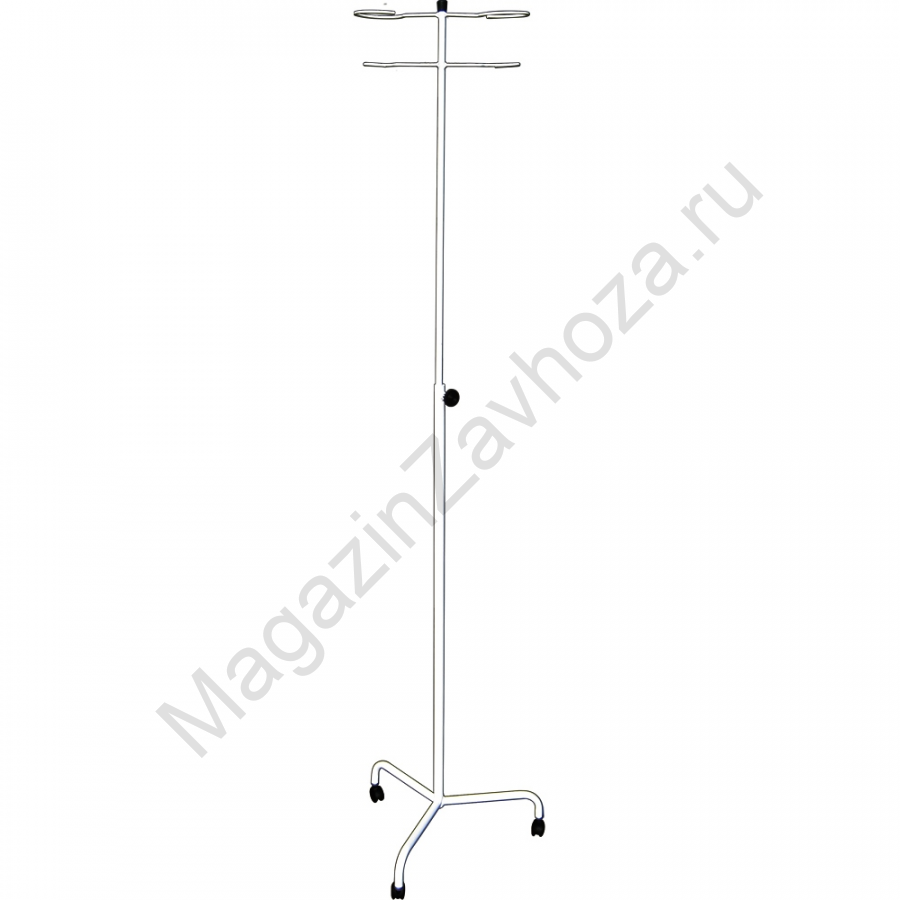 Стойка для капельницы М194-04к с двумя держателями, на 3-лучевой опоре с роликами