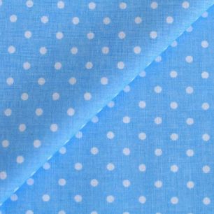 Ткань Хлопок Горошек на небесно-голубом 50x40 см