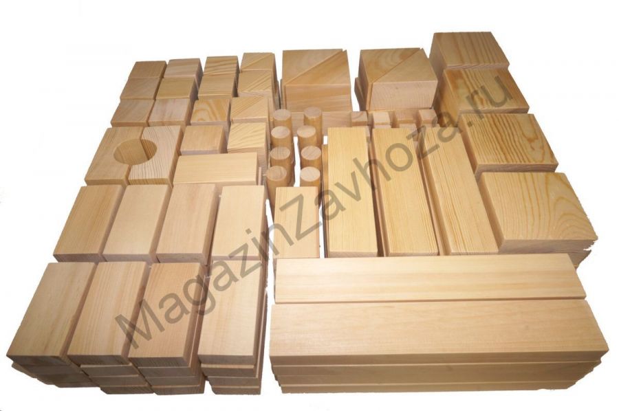 Конструктор детский "Строитель" настольный 150 элементов (лак) в фанере Строительный набор М.И. Агаповой.