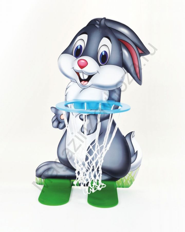 Детская стойка с корзиной ВЕСЕЛЫЙ ЗАЙЧОНОК