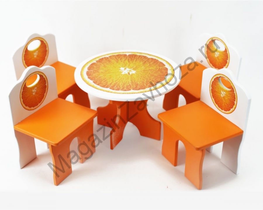 Набор деревянной кукольной мебели для столовой АПЕЛЬСИН
