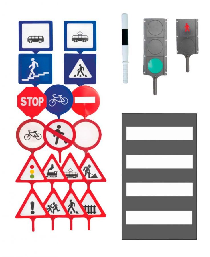 Набор знаков дорожного движения в сумке