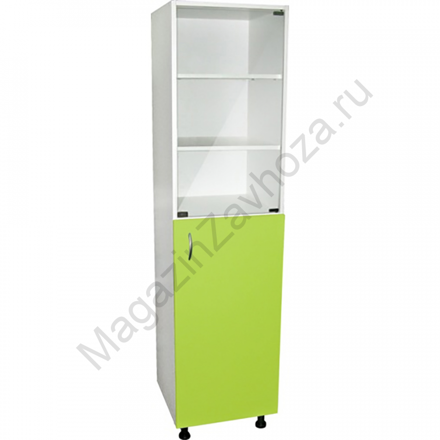 Медицинский шкаф одностворчатый 2 полки ЛДСП + стеклянная дверца