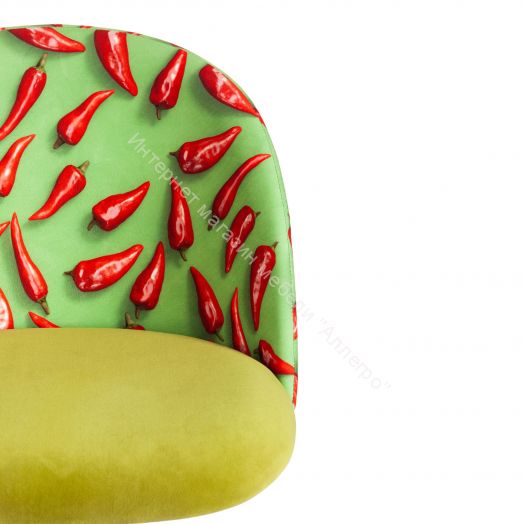 Кресло MELODY ткань/флок, олива, Botanica 03 pepper/23