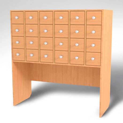 МЯ-БК-24 Шкаф для читательских формуляров (цветные фасады)