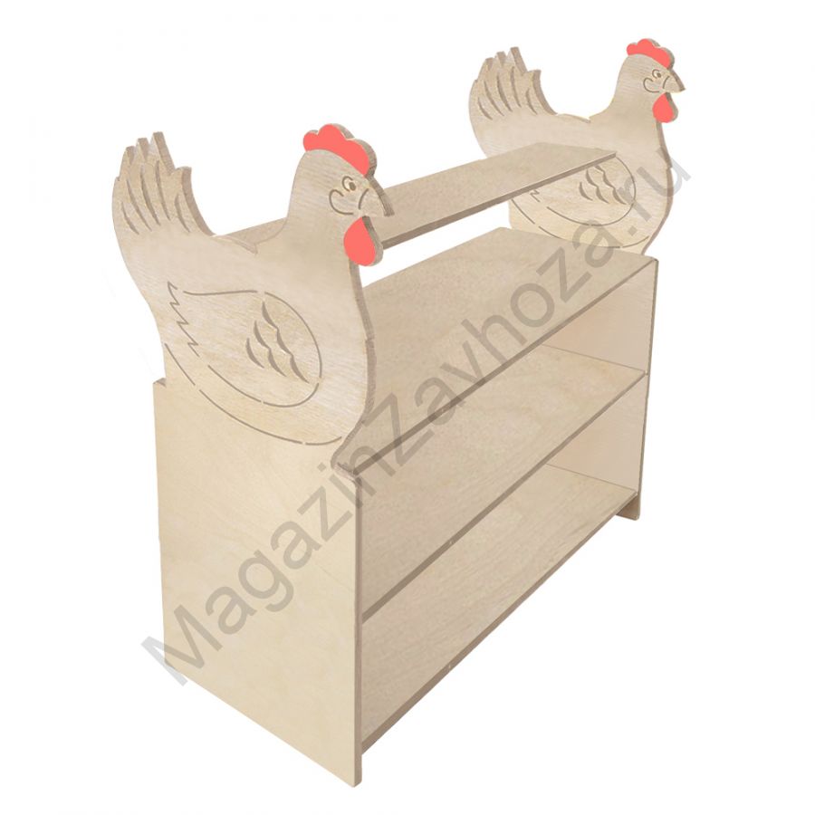 ТУМБА ДЛЯ ИГРУШЕК И ПОСОБИЙ 10 С ДЕКОРАЦИЯМИ (4 ПОЛКИ)КУРИЦА
