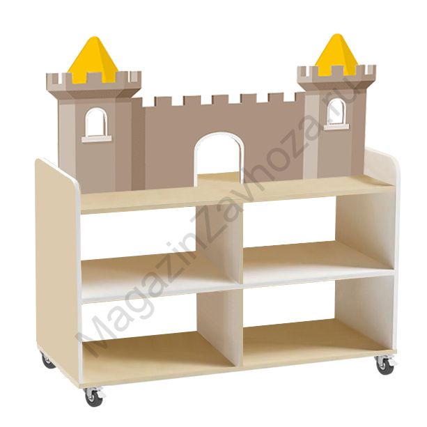 ТУМБА ДЛЯ ИГРУШЕК И ПОСОБИЙ 7 ДВУСТОРОННЯЯ НА МЕТАЛЛИЧЕСКИХ НОЖКАХ С 4-МЯ КОНТЕЙНЕРАМИ