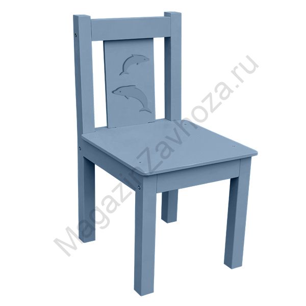 СТУЛ МДФ НЕРЕГУЛИРУЕМЫЙ Свинцово-синий 53 (Дельфины)