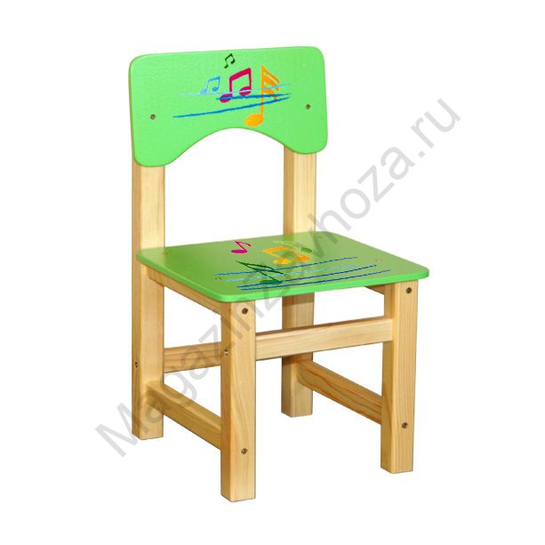 СТУЛ ДЕТСКИЙ МАССИВ+МДФ НЕРЕГУЛИРУЕМЫЙ 16 (НОТЫ)