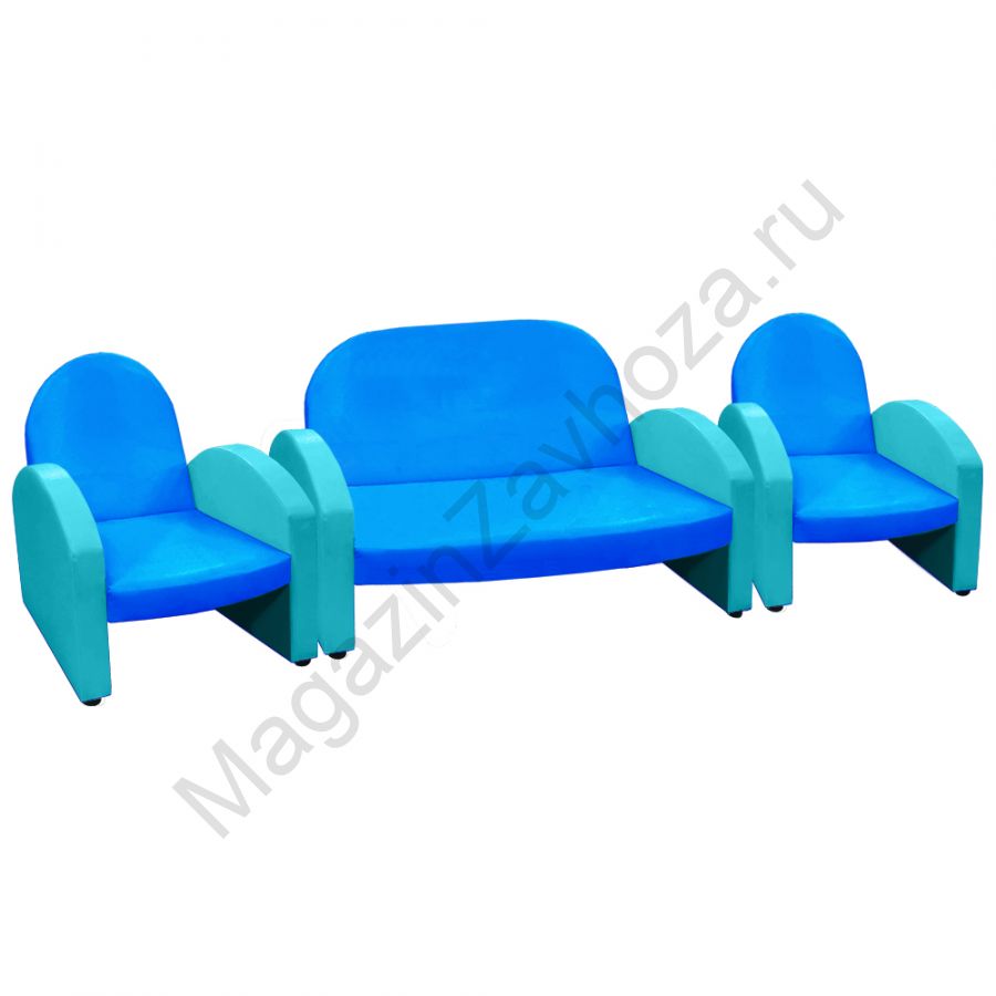 НАБОР "ЭКОНОМ" ДИВАН 154 СИНИЙ 2