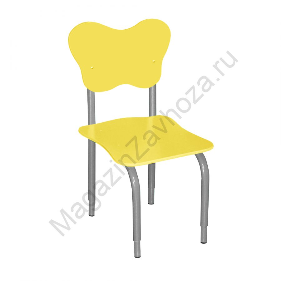 СТУЛ НА М/К РЕГУЛИРУЕМЫЙ 2 МДФ ФИГУРНЫЙ (ЖЁЛТЫЙ)