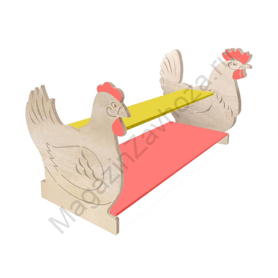 ТУМБА ДЛЯ ИГРУШЕК И ПОСОБИЙ 13 С ДЕКОРАЦИЯМИ (2 ПОЛКИ)КУРИЦА-ПЕТУХ