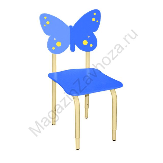 СТУЛ ДЕТСКИЙ НА МЕТАЛЛОКАРКАСЕ РЕГУЛИРУЕМЫЙ БАБОЧКИ 117 СИНИЙ