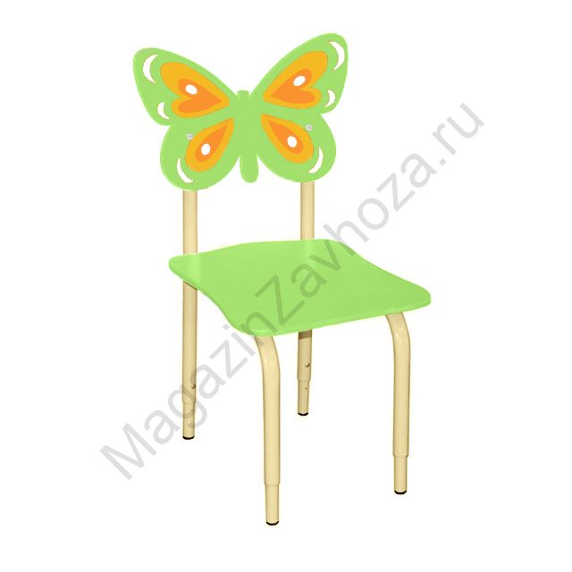 СТУЛ ДЕТСКИЙ НА МЕТАЛЛОКАРКАСЕ РЕГУЛИРУЕМЫЙ БАБОЧКИ 121 ЛАЙМ