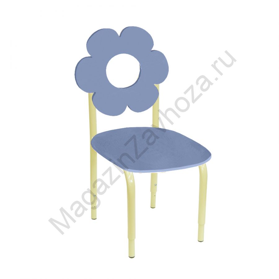 СТУЛ ДЕТСКИЙ НА М/К РЕГУЛИРУЕМЫЙ 2 МДФ ЦВЕТОК (ПОЛУНОЧНО-СИНИЙ)
