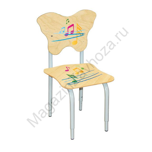 СТУЛ ДЕТСКИЙ НА МЕТАЛЛОКАРКАСЕ РЕГУЛИРУЕМЫЙ 4 ( НОТЫ )
