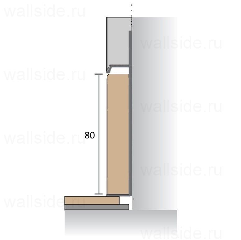 Вставка МДФ Pro Design грунт под покраску 80 мм