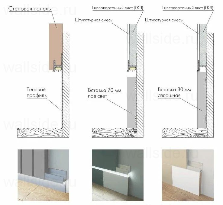 Скрытый плинтус Ликорн С-02.2.2 серебристый матовый