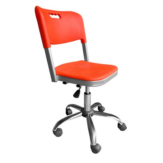 ИНСК-20-4 Стул ученический подъёмно-поворотный на газ лифте (Антивандальный оранжевый пластик)