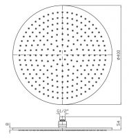 Тропический душ Zucchetti Isystick 40 см Z94267 схема 1