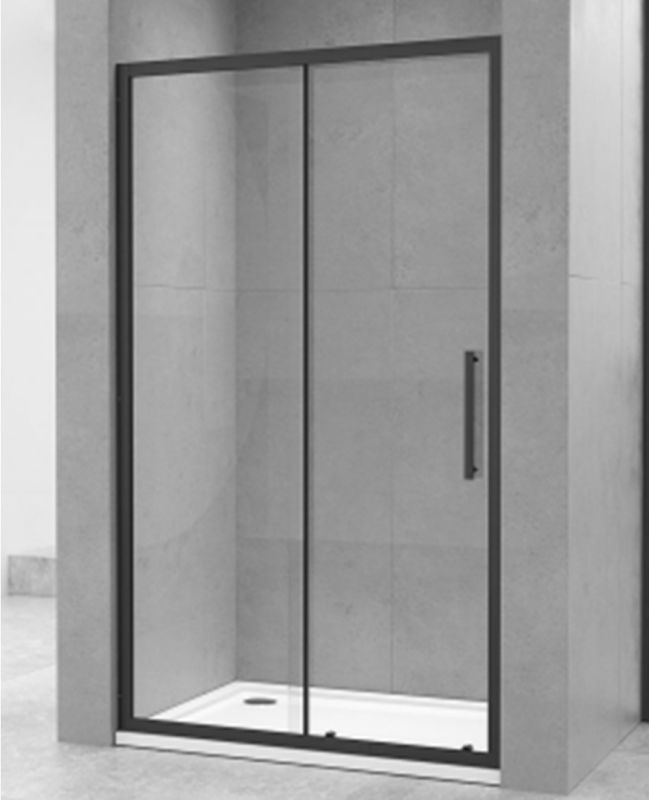 Душевая дверь Oporto Shower 8007-1B 160x190 см раздвижная, стекло прозрачное 6 мм