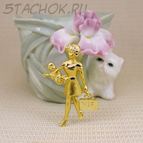 Брошь "Деловая мамочка" цвет золота (AJC США)